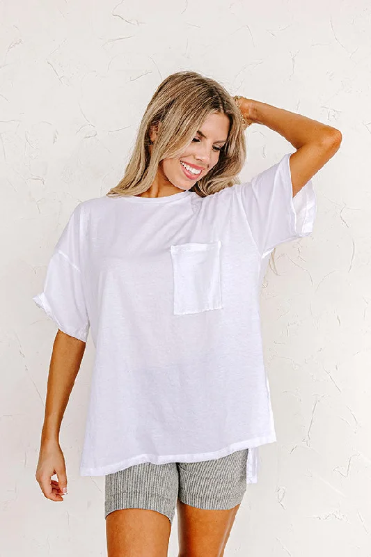 Women's Scoop Neck T-Shirts-Chic And Sincere Shift Tee In White