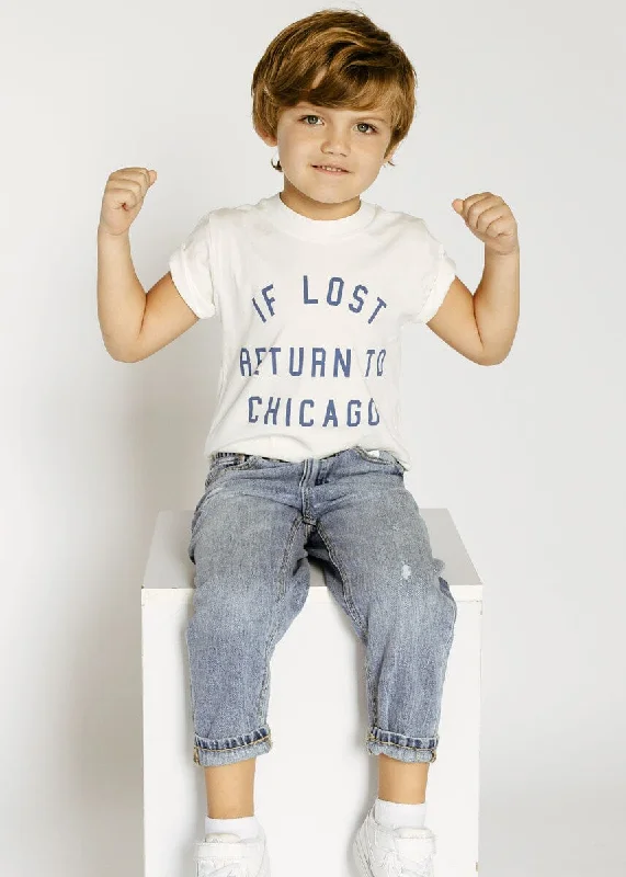 Women's Basic T-Shirts-If Lost, Return To Chicago Tee - Off White