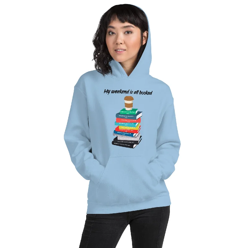 Women's Workout Sweatshirts-Personalized Book Stack Hoodies