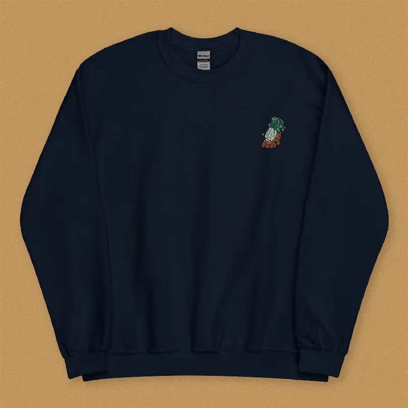 Women's Bespoke Fit Sweatshirts-Jadeite Cabbage (Bok Choy) Embroidered Sweatshirt