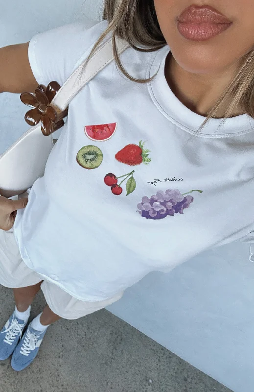 Women's Autumn T-Shirts-Sweet Like Candy Baby Tee White