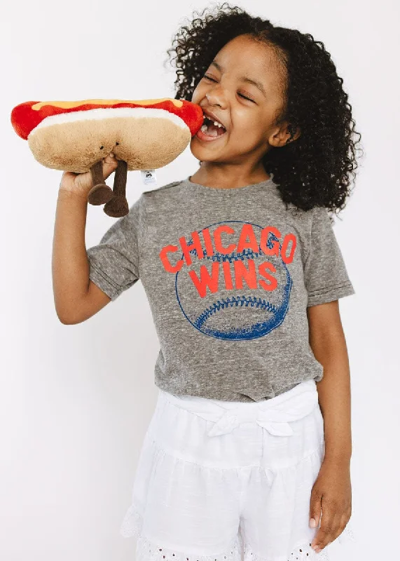 Women's Athletic T-Shirts-Chicago Wins Toddler Tee – Grey