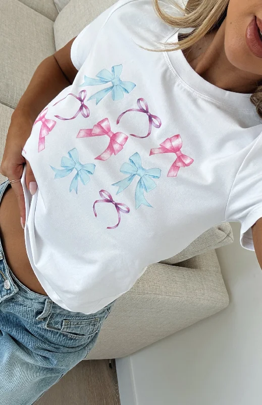 Women's Loose Fit T-Shirts-Can't Complain Relaxed Baby Tee White