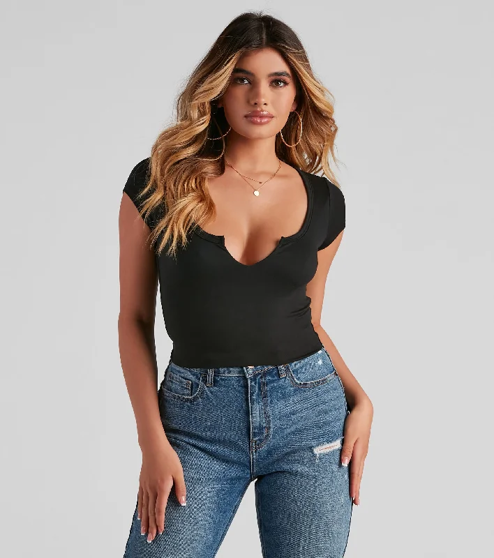 Women's Oversized T-Shirts-Basic Babes Only Crop Top