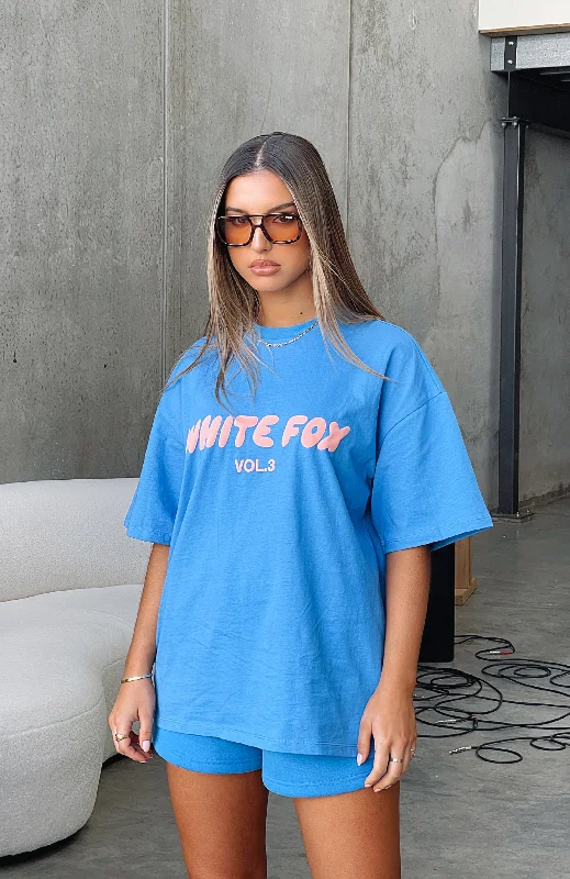 Women's Mock Turtleneck T-Shirts-Offstage Oversized Tee Azure