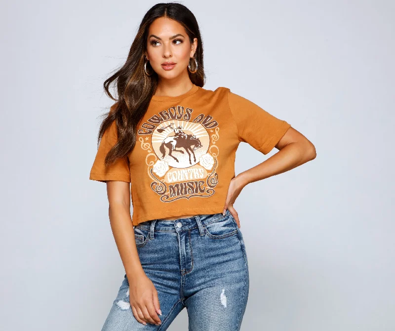 Women's Slit Sleeve T-Shirts-Country Babe Graphic Tee