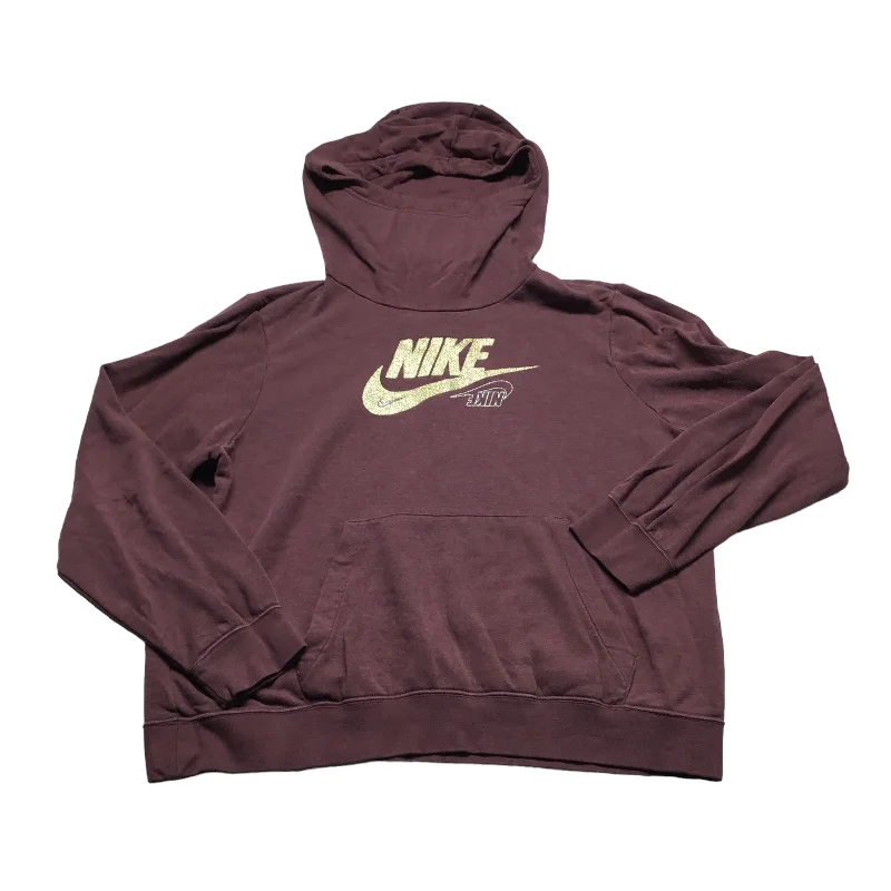 Women's Drawcord Waist Sweatshirts-Athletic Sweatshirt Hoodie By Nike Apparel  Size: L