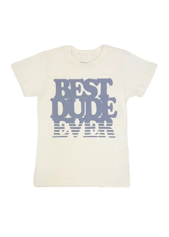 Women's Subtle Print T-Shirts-Best Dude Ever Tee - Natural