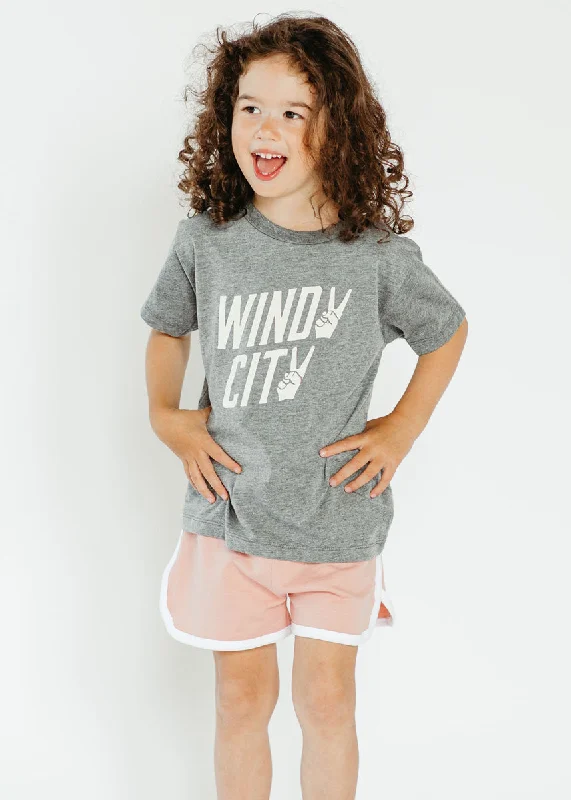 Women's Bow Detail T-Shirts-Grey Windy City Tee - Toddler