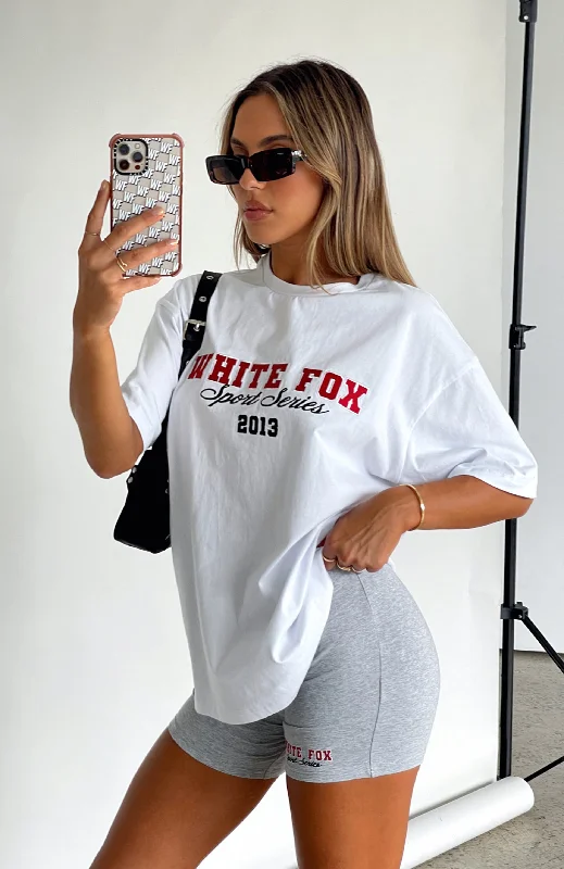 Women's Tunic T-Shirts-A Power Move Oversized Tee White