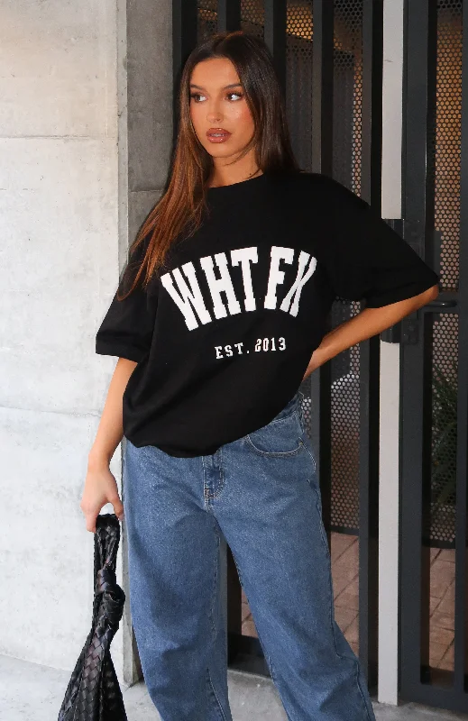 Women's Velvet T-Shirts-Give It Away Oversized Tee Black