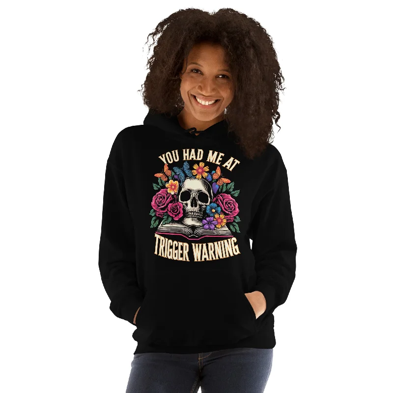 Women's Front Tie Sweatshirts-Trigger Warning Unisex Hoodie