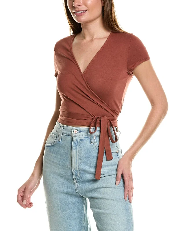 Women's High-Waisted Denim Pullovers-AG Jeans Kyaryo Wrap Top