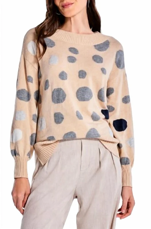 Women's Fleece Pullovers-Sweet Spot Sweater In Neutral Multi