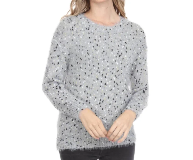 Women's Formal Pullovers-Confetti Sweater In Grey