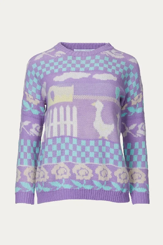 Women's Low-Waisted A-Line Pullovers-Tallahassee Sweater In Violet