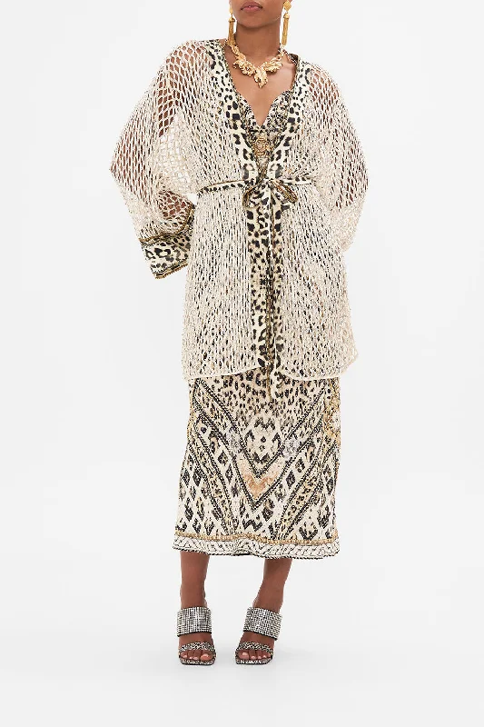 Women's Trendy Jackets-SHORT KIMONO EMBELLISHED WRAP MOSAIC MUSE