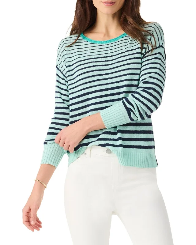 Women's V-Neck Pullovers-NIC+ZOE Striped Up Supersoft Sweater