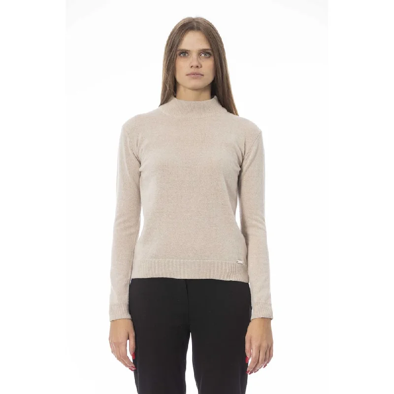 Women's Sequin Pleated Pullovers-Baldinini Trend  Fabric Women's Sweater