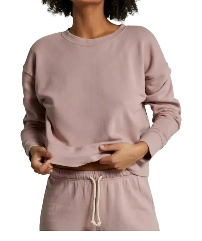 Women's Crew Neck Pullovers-Tyler Crewneck Sweatshirt In Mauve