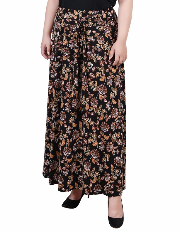 Women's Comfortable Skirts-Plus Size Maxi Skirt With Sash Waist Tie