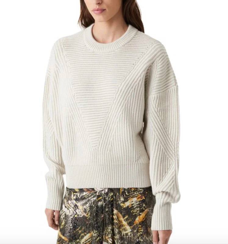 Women's Thermal Pleated Pullovers-Mona Pullover In Clear Beige