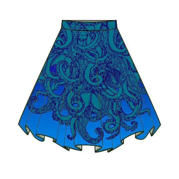 Women's Floral Skirts-THE KRACKEN! Is fit & flare your cup of tea? Our plus size circle skirts are ready to order!