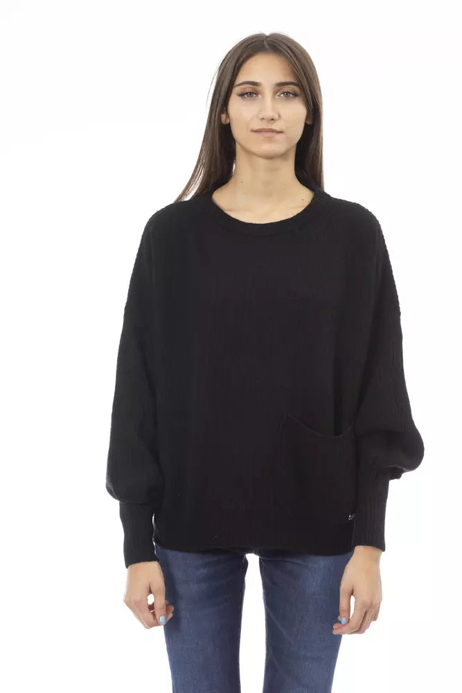 Women's Fringe Denim Pullovers-Baldinini Trend  Wool Women's Sweater