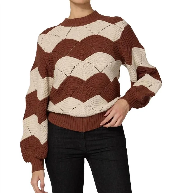 Women's Slim Fit Pullovers-Kori Sweater In Terracotta