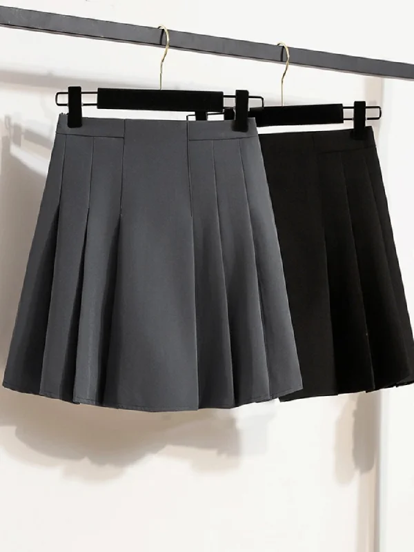 Women's Tulle Denim Skirts-Plus Size Pleats Korean Skirt