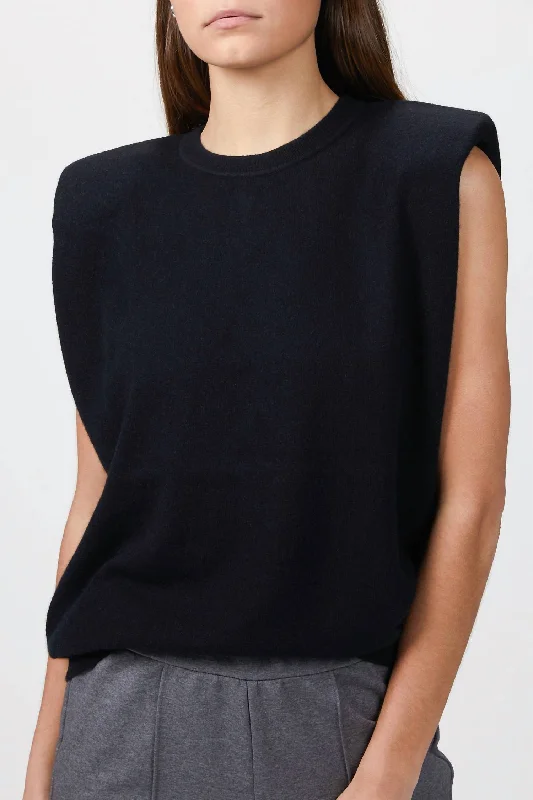 Women's Low-Waisted Pleated Pullovers-Jaitlin Sweater In Black