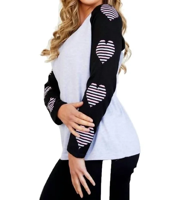 Women's Ribbed Pleated Pullovers-Baseball Crew Neck Sweater In Frost