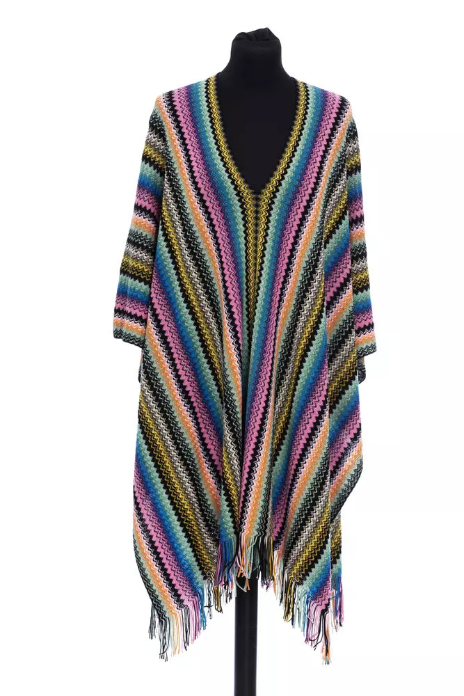 Women's Front-Open Pullovers-Missoni  Wool Women's Poncho