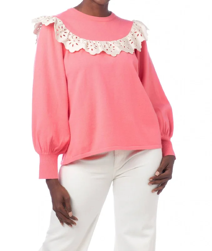 Women's Patterned Pullovers-Babs Sweater In Rose