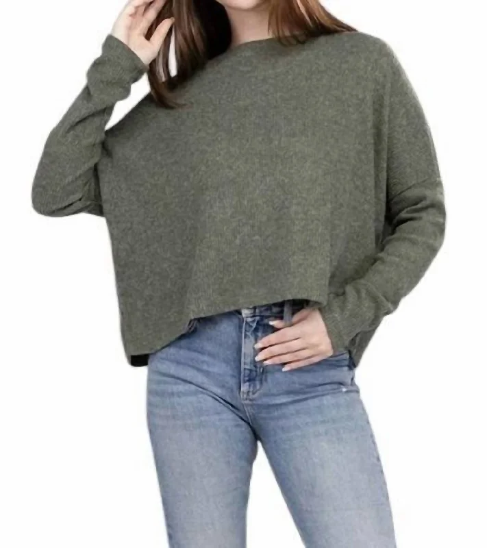 Women's Tulle Pleated Pullovers-Sandcastle Sweater In Kelp