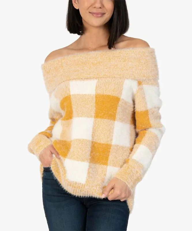 Women's Tulle Ruffle Pullovers-Haruka Sweater In Yellow