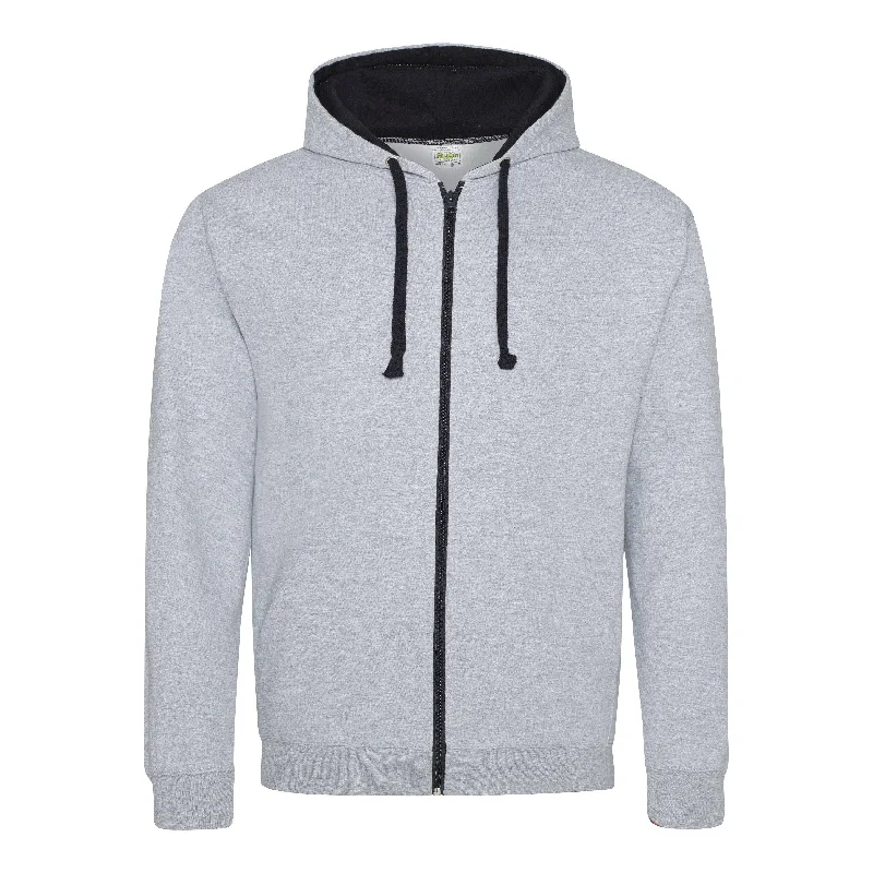 Women's Yoga Hoodies-Varsity Zoodie | HEATHER GREY/FRENCH NAVY