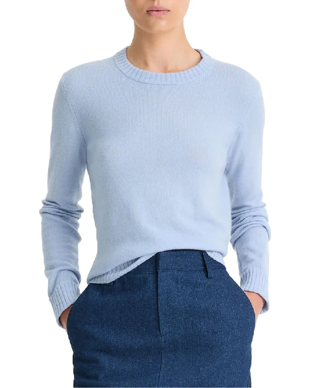 Women's Fleece Denim Pullovers-Vince Classic Cashmere Sweater