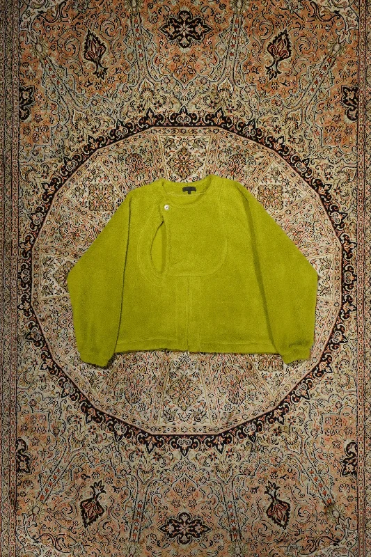 Women's Crew Neck Pullovers-Omar Afridi RAJASTAN FLEECE PARKA (NEON YELLOW)