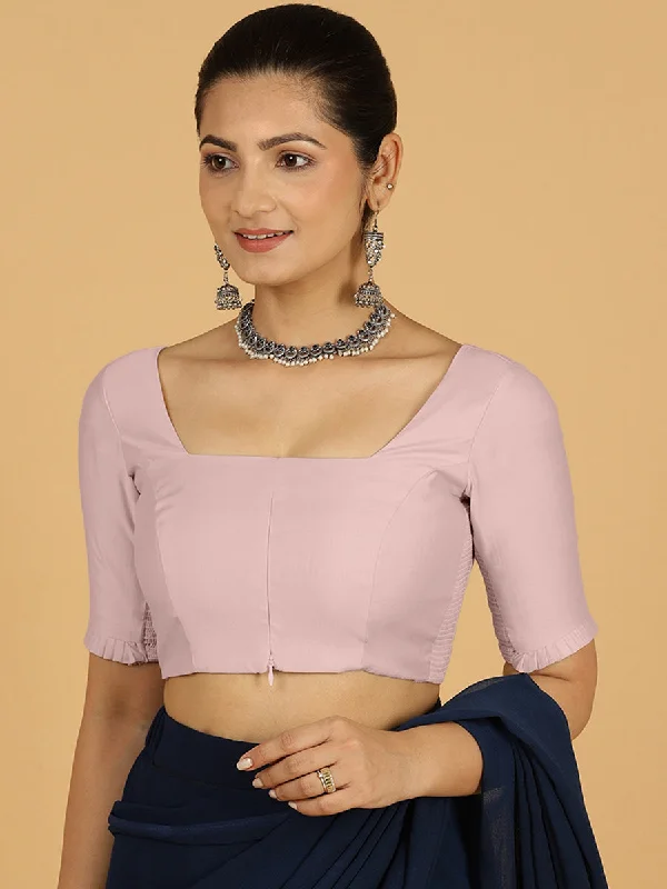 Nihira x Rozaana | Elbow Sleeves Saree Blouse in Lilac