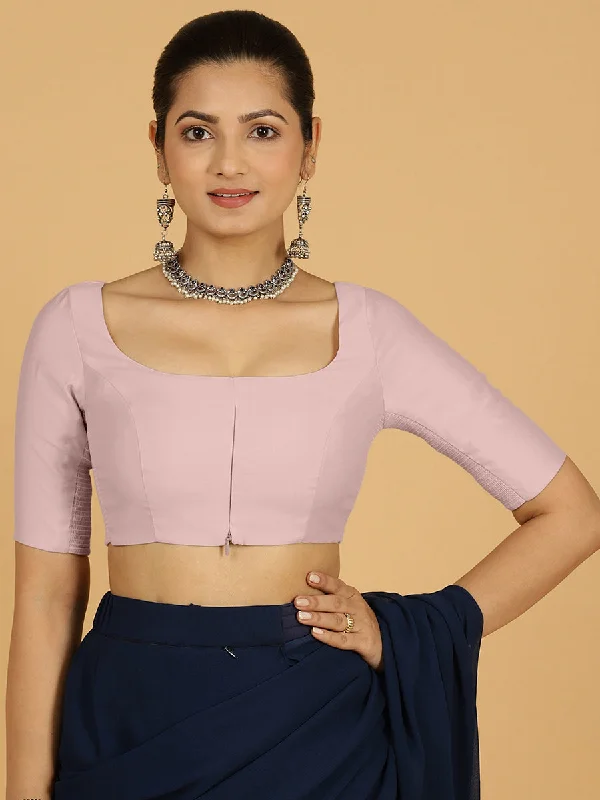 Nidhi x Rozaana | Elbow Sleeves Saree Blouse in Lilac