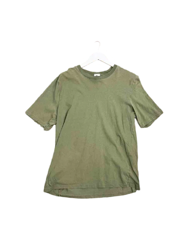 Women's Back-Open Pullovers-Size M | Bassike Green Organic Cotton T-shirt