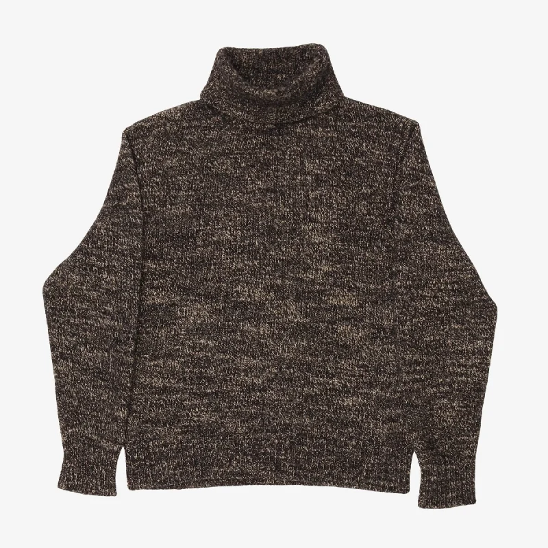 Women's Textured Pleated Pullovers-Roll Neck Sweater