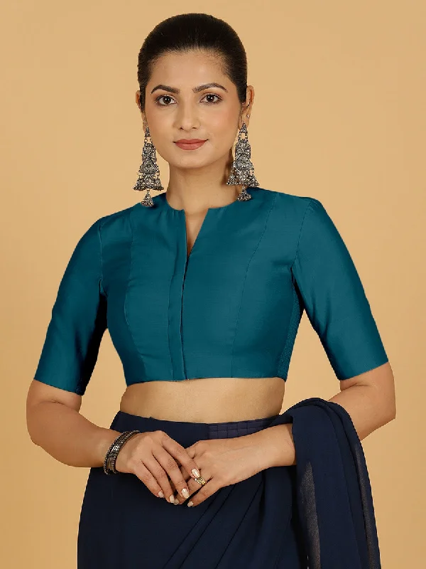 Simar x Rozaana |  Saree Blouse in Crystal Teal