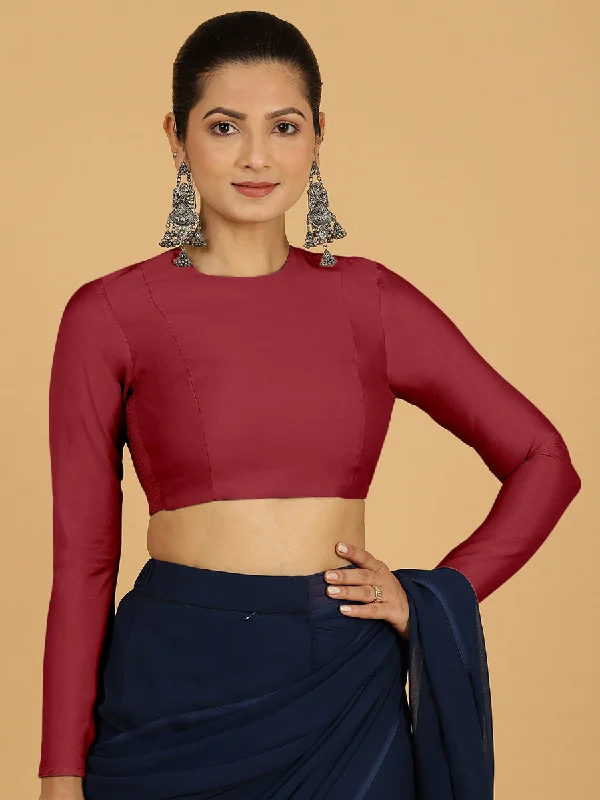 Jaya x Rozaana |  Saree Blouse in Scarlet Red