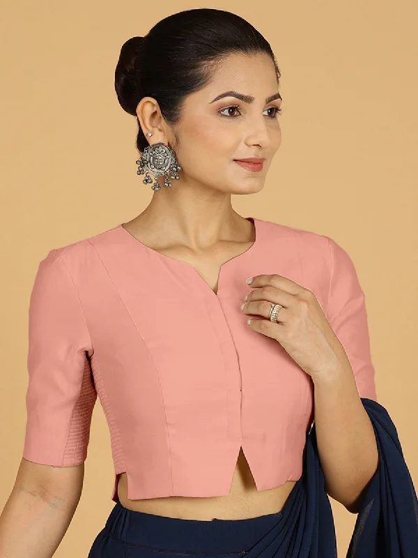 Rekha x Rozaana | Long Saree Blouse in Sea Pink