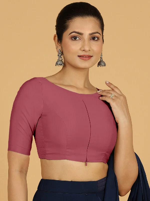 Sushma x Rozaana | Regular Sleeves Saree Blouse in Rose Pink