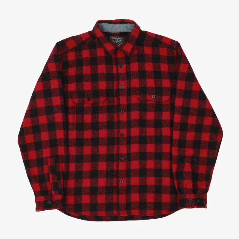 Women's Turtleneck Pullovers-Buffalo Check Work Shirt