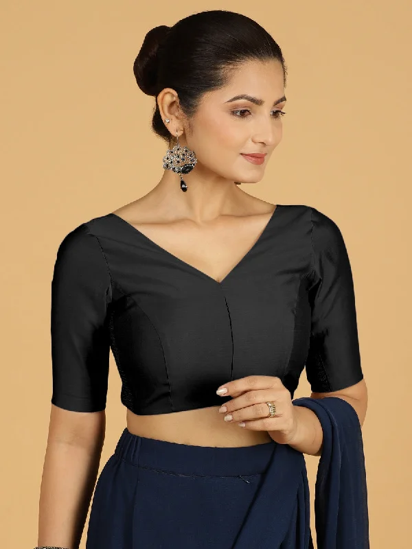 Vedika x Rozaana |  Saree Blouse in Raven Black