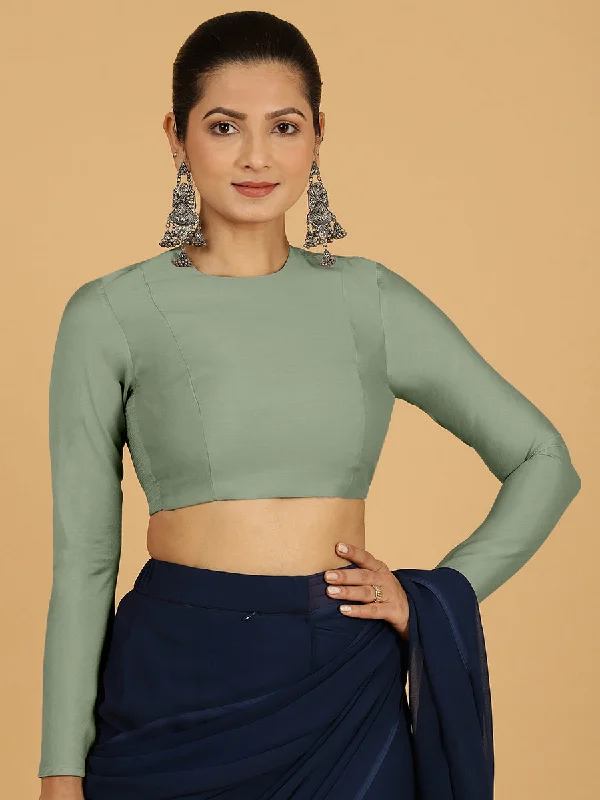 Jaya x Rozaana |  Saree Blouse in Mint Green